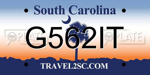G562IT South Carolina License Plate