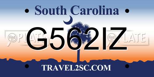 G562IZ South Carolina License Plate