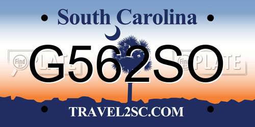 G562SO South Carolina License Plate