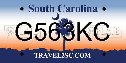 G563KC South Carolina License Plate