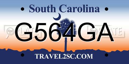 G564GA South Carolina License Plate