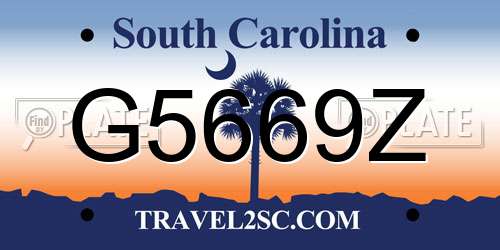 G5669Z South Carolina License Plate