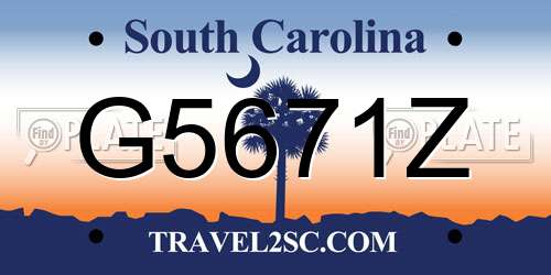 G5671Z South Carolina License Plate