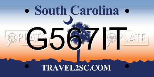 G567IT South Carolina License Plate