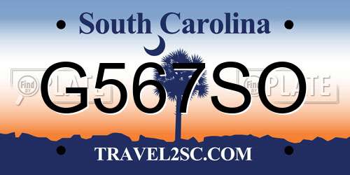 G567SO South Carolina License Plate