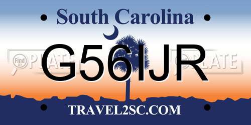 G56IJR South Carolina License Plate