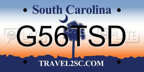 G56TSD South Carolina License Plate