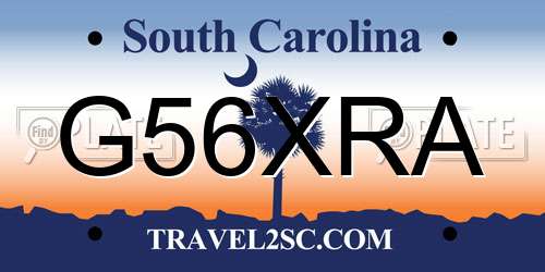 G56XRA South Carolina License Plate