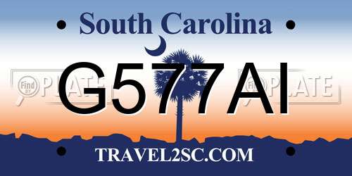 G577AI South Carolina License Plate