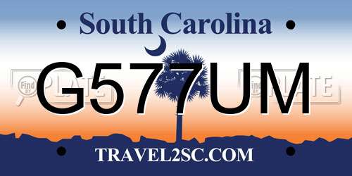 G577UM South Carolina License Plate