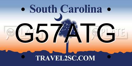 G57ATG South Carolina License Plate