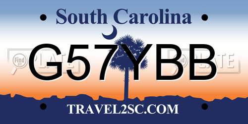 G57YBB South Carolina License Plate