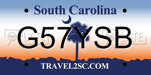 G57YSB South Carolina License Plate