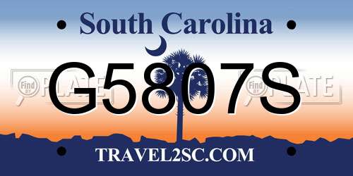 G5807S South Carolina License Plate
