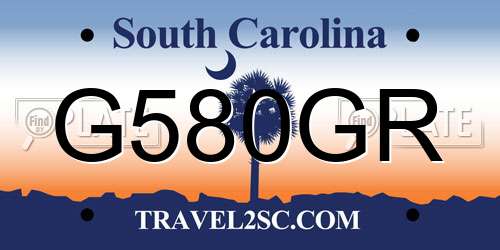 G580GR South Carolina License Plate