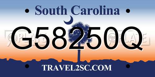 G58250Q South Carolina License Plate