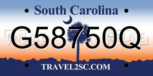 G58750Q South Carolina License Plate