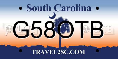 G58OTB South Carolina License Plate