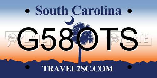 G58OTS South Carolina License Plate