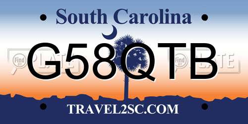 G58QTB South Carolina License Plate