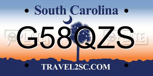 G58QZS South Carolina License Plate