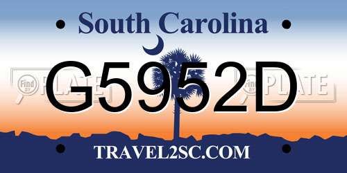 G5952D South Carolina License Plate
