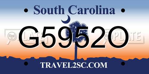 G5952O South Carolina License Plate