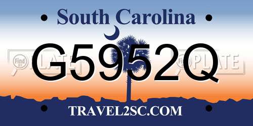 G5952Q South Carolina License Plate