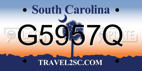 G5957Q South Carolina License Plate