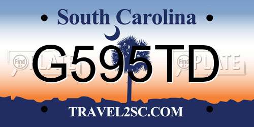 G595TD South Carolina License Plate