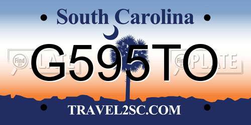 G595TO South Carolina License Plate