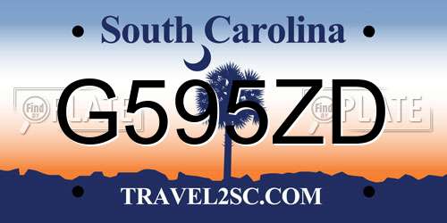 G595ZD South Carolina License Plate