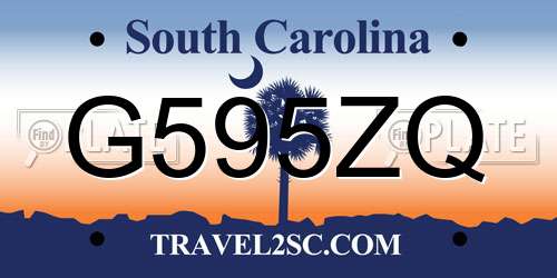 G595ZQ South Carolina License Plate