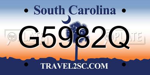 G5982Q South Carolina License Plate