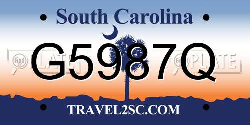G5987Q South Carolina License Plate