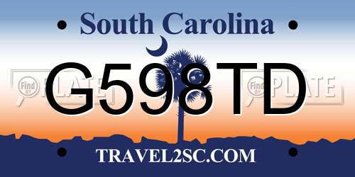 G598TD South Carolina License Plate
