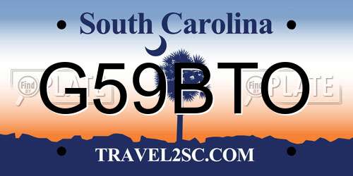 G59BTO South Carolina License Plate