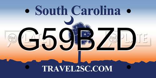 G59BZD South Carolina License Plate