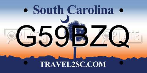 G59BZQ South Carolina License Plate