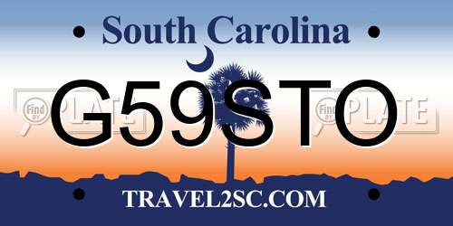 G59STO South Carolina License Plate