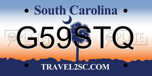 G59STQ South Carolina License Plate