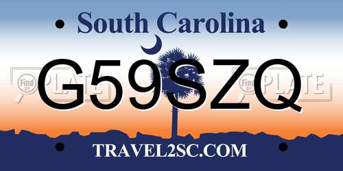 G59SZQ South Carolina License Plate