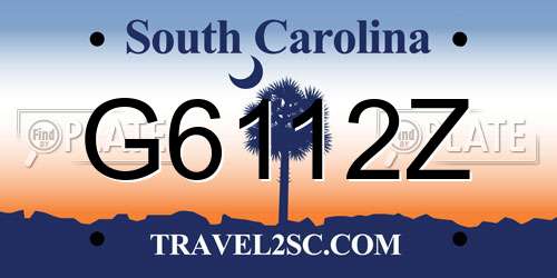 G6112Z South Carolina License Plate
