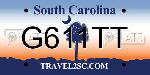 G611TT South Carolina License Plate
