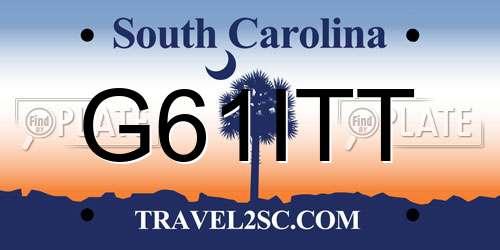 G61ITT South Carolina License Plate