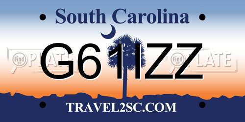 G61IZZ South Carolina License Plate
