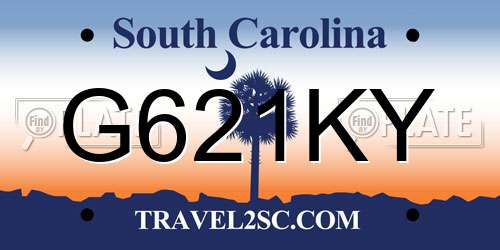 G621KY South Carolina License Plate