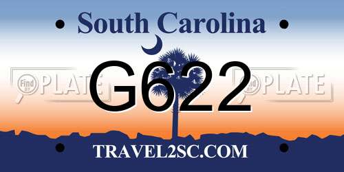 G622 South Carolina License Plate