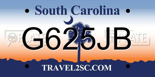 G625JB South Carolina License Plate