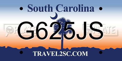 G625JS South Carolina License Plate